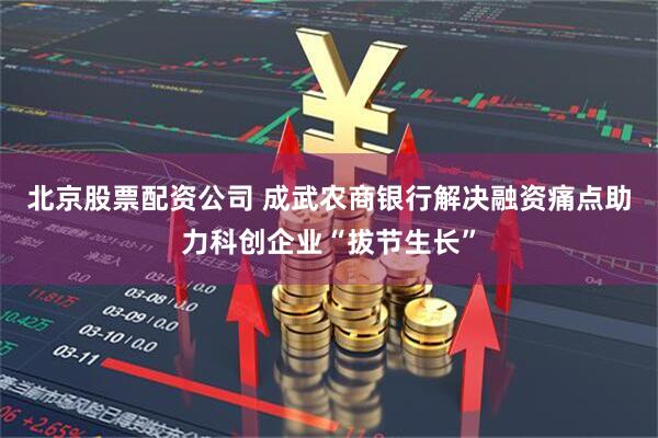 北京股票配资公司 成武农商银行解决融资痛点助力科创企业“拔节生长”