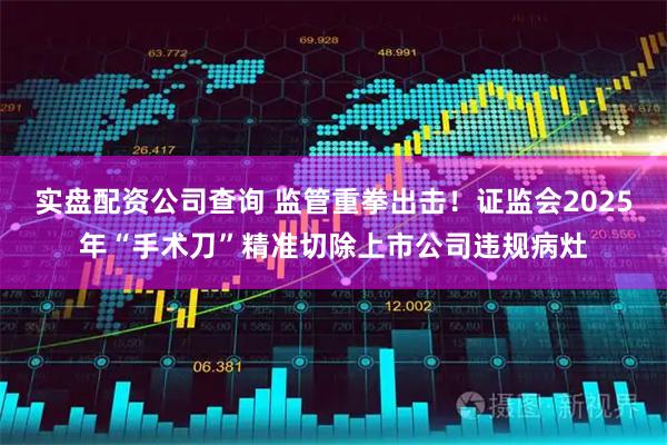 实盘配资公司查询 监管重拳出击！证监会2025年“手术刀”精准切除上市公司违规病灶